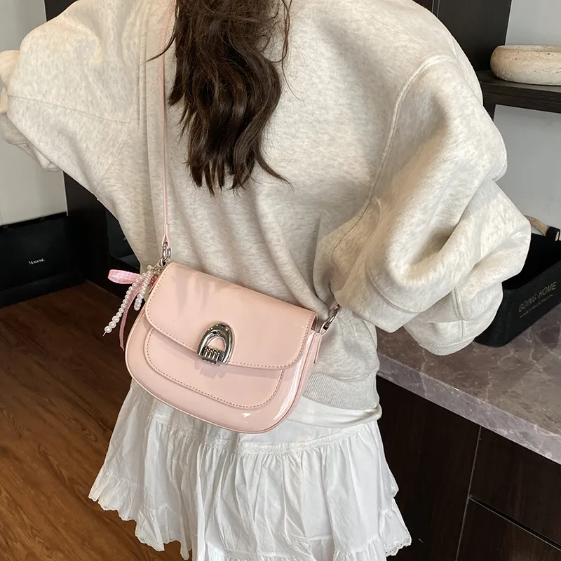 LUVISTRUE PU Saddle Bag Shoulder Bag Crossbody Bag Regular Women's Blue/Ecru/Black/Pink/Yellow-23