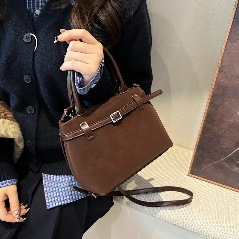 LUVISTRUE PU Basket Bag, Shoulder Bag, Crossbody Bag, Handbag Medium Size Women's Brown/Black/Coffee-16