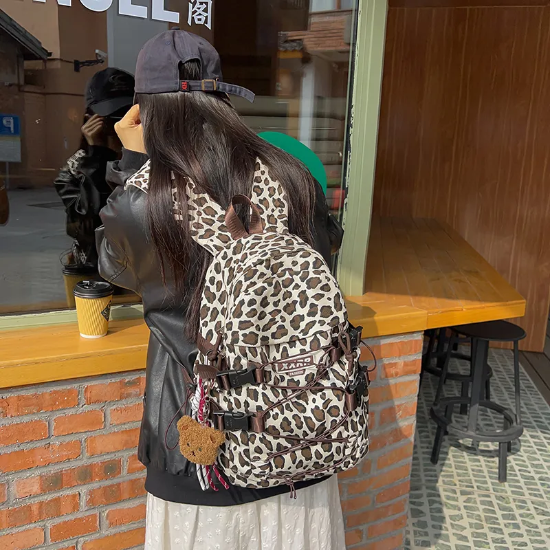 LUVISTRUE Canvas Backpack Regular Unisex Brown/Ecru-4