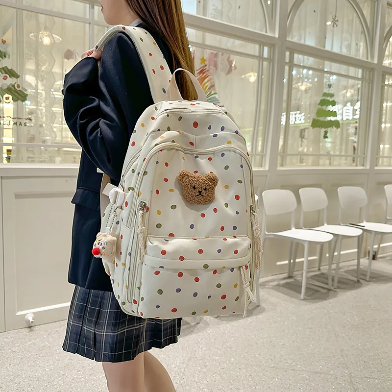 LUVISTRUE Nylon Backpack Women's Polka Dot/Rose/Print/Small Floral-2