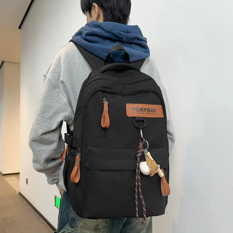 LUVISTRUE Nylon Backpack Regular Unisex White Khaki/Gray Black/Burgundy-18
