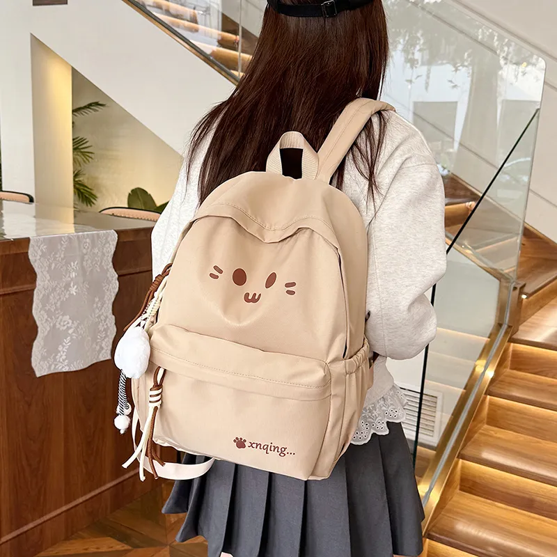 LUVISTRUE Nylon Backpack Women's White/Black/Yellow/Khaki/Sky Blue-21