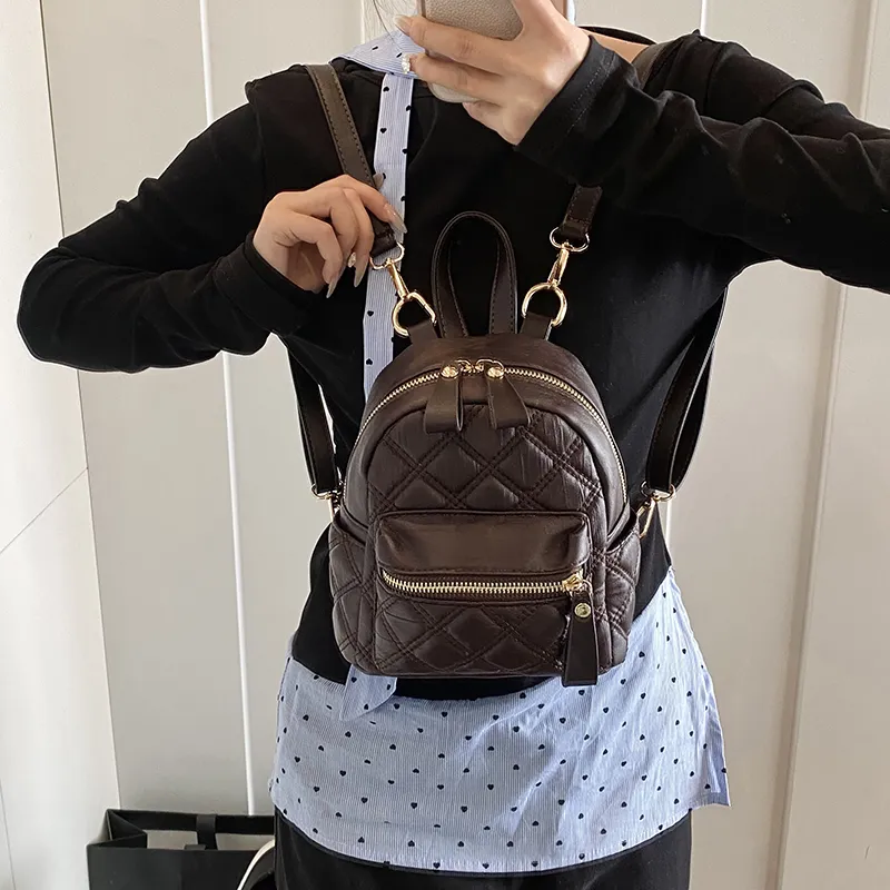 LUVISTRUE PU Backpack Women's Black/Fuchsia/Coffee/Green-16