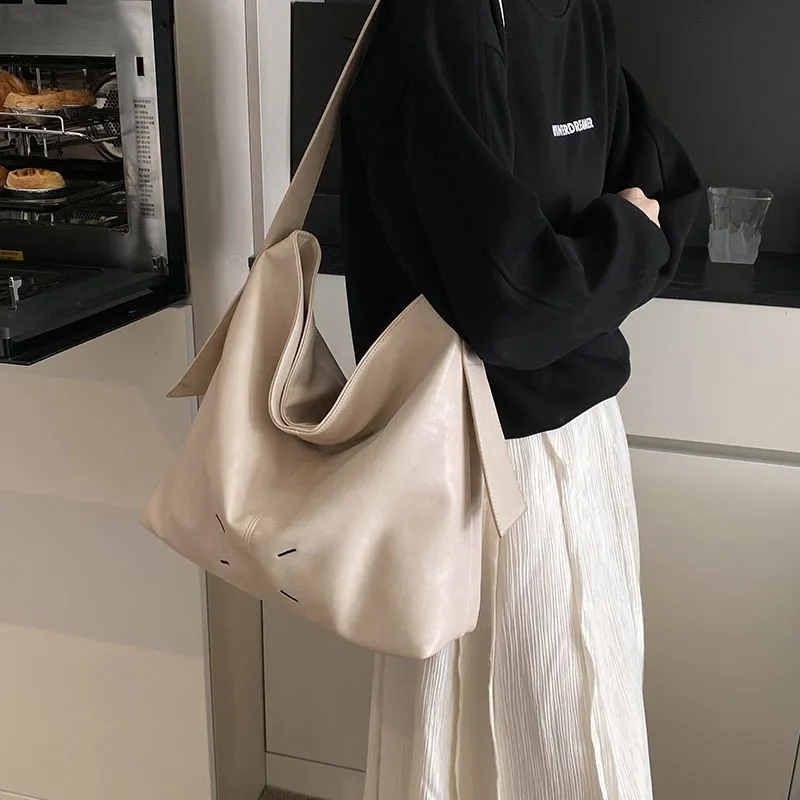 LUVISTRUE PU Tote Bag Shopping Bag Shoulder Bags Regular Women's White/Black/Red-1