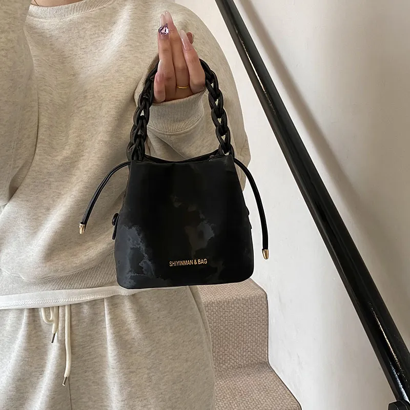 LUVISTRUE PU Bucket Bags Shoulder Bag Crossbody Bag Handbag Medium Size Women's White/Pink/Black/Coffee-13
