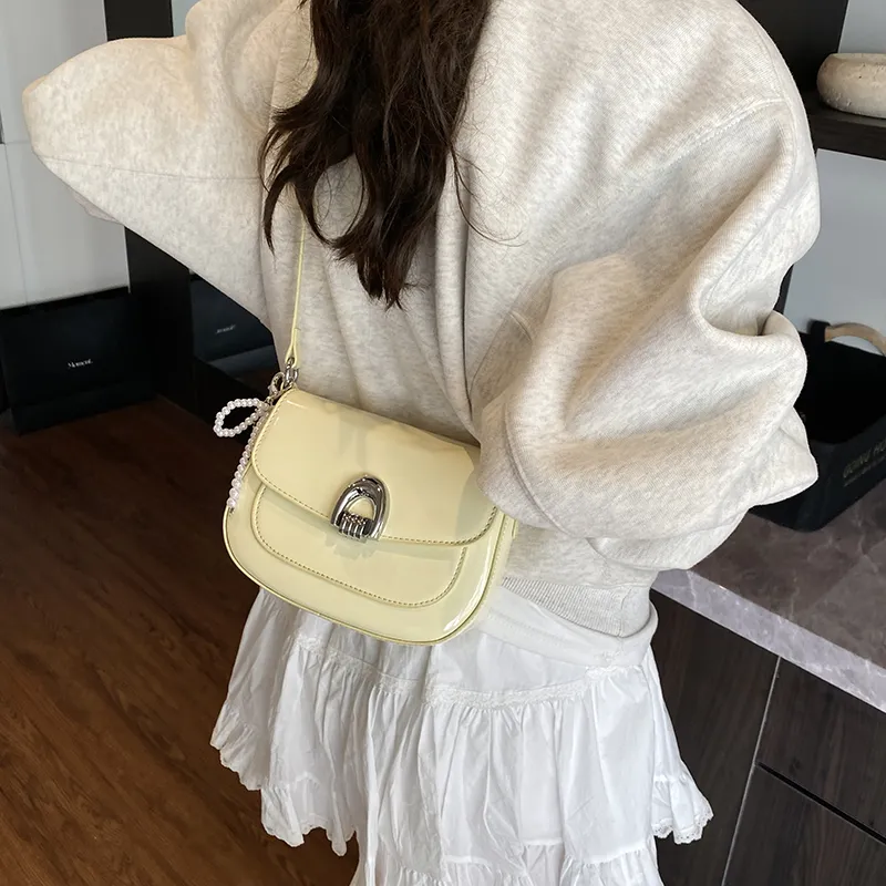 LUVISTRUE PU Saddle Bag Shoulder Bag Crossbody Bag Regular Women's Blue/Ecru/Black/Pink/Yellow-29