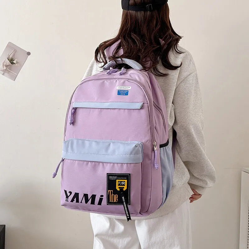 LUVISTRUE Oxford Backpack Regular Unisex Black/Purple Khaki/Green Blue Pink-8