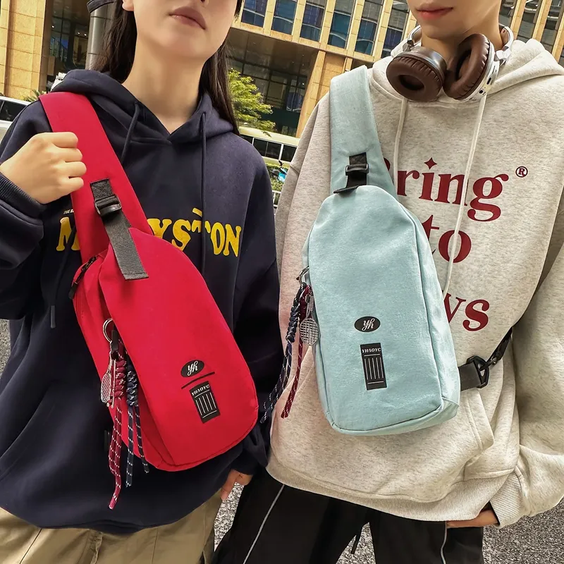 LUVISTRUE Nylon Sling Bag Regular Unisex Ecru Black/Pink/Red/Light Blue-13
