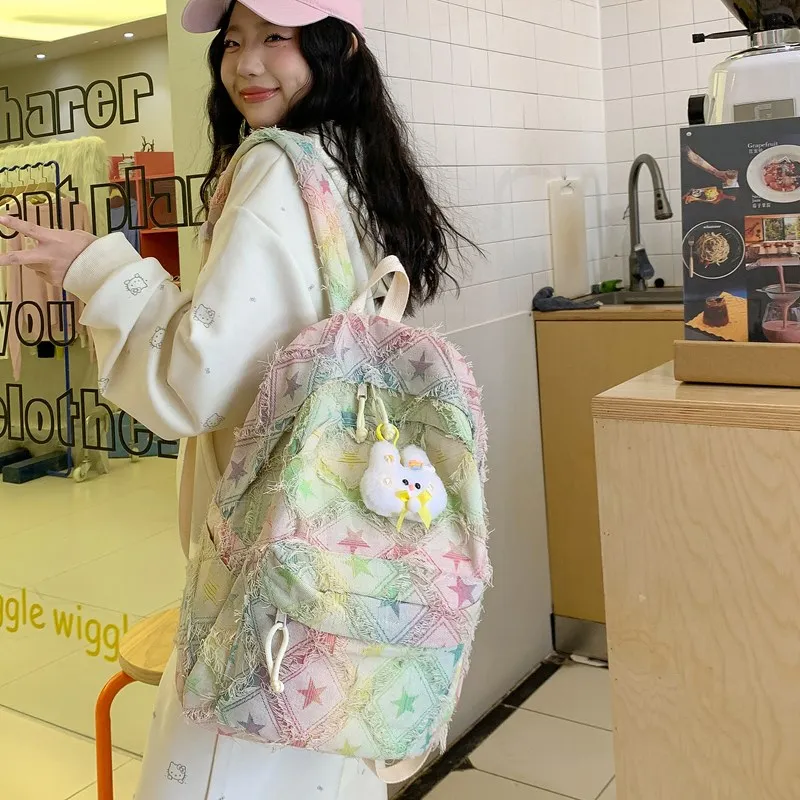 LUVISTRUE Composite Cloth Five Pointed Star Backpack Regular Women's Multicolor-1