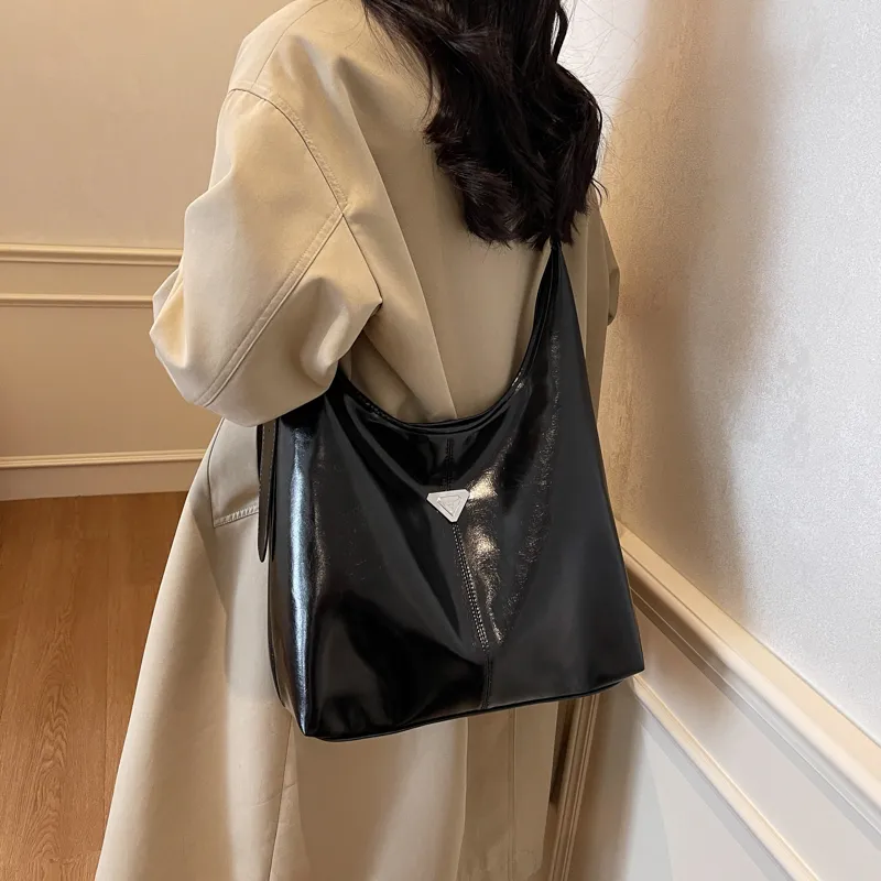 LUVISTRUE PU Shoulder Bag Tote Large Size Women's Black/Khaki/Pink/Coffee-1