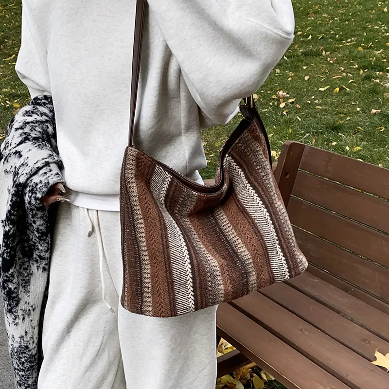 LUVISTRUE PC Shoulder Bag Crossbody Bag Tote Regular Women's Coffee/Pink/Brown/Plaid Coffee-3