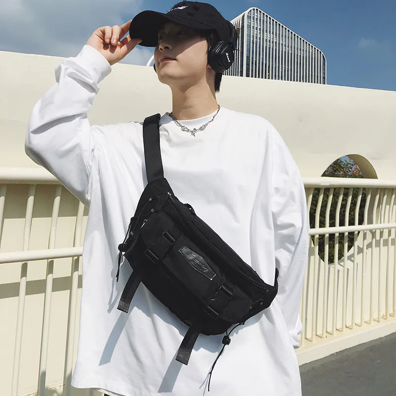 LUVISTRUE Nylon Sling Bag Unisex Gray/Black/Orange/Green/Blue-8