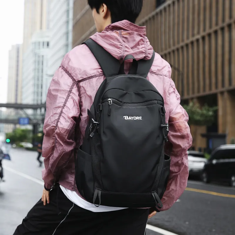 LUVISTRUE Nylon Backpack Regular Unisex White/Black/Green/Purple-2