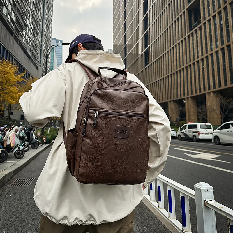 LUVISTRUE PU Backpack Men's Black/Brown-10