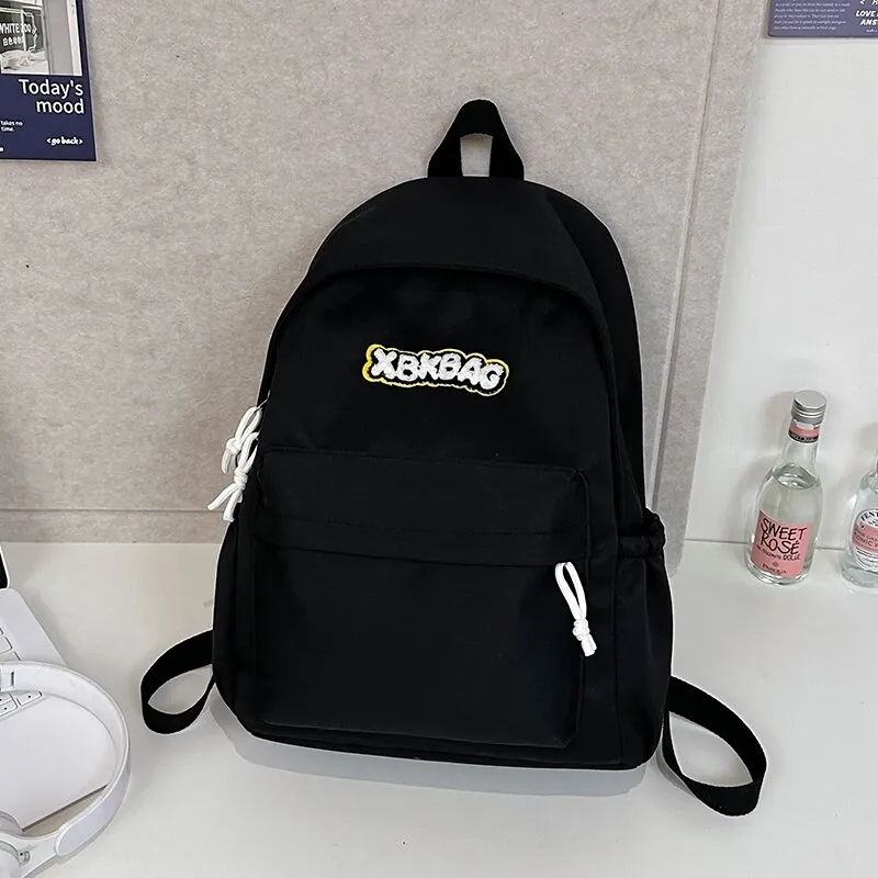 LUVISTRUE Nylon Backpack Large Size Unisex Ecru Black/Yellow/Light Green/Light Blue-8