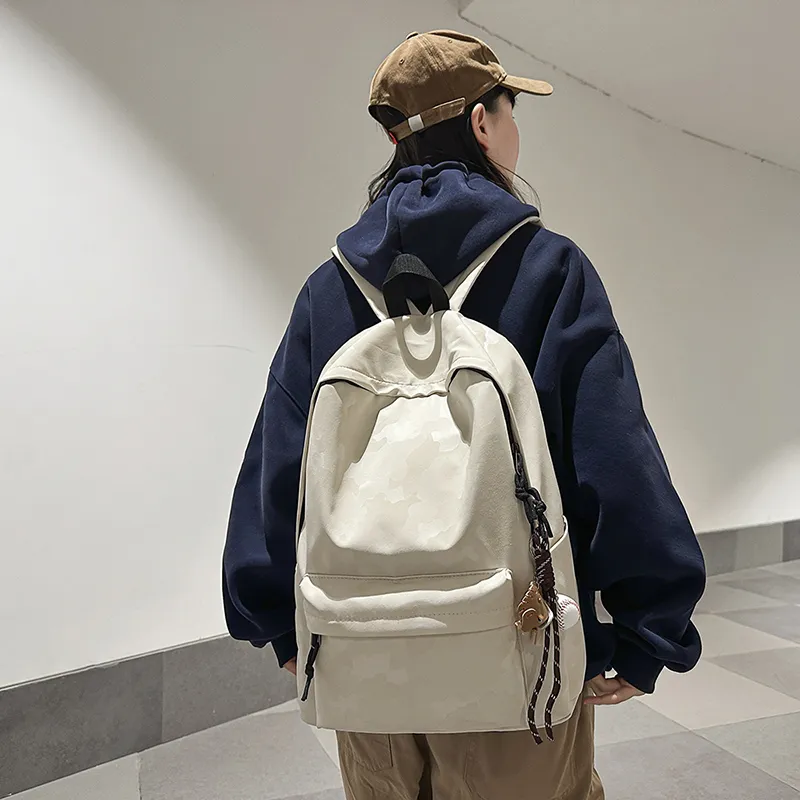 LUVISTRUE Nylon Backpack Regular Unisex Coffee Color/white/blue/black-7