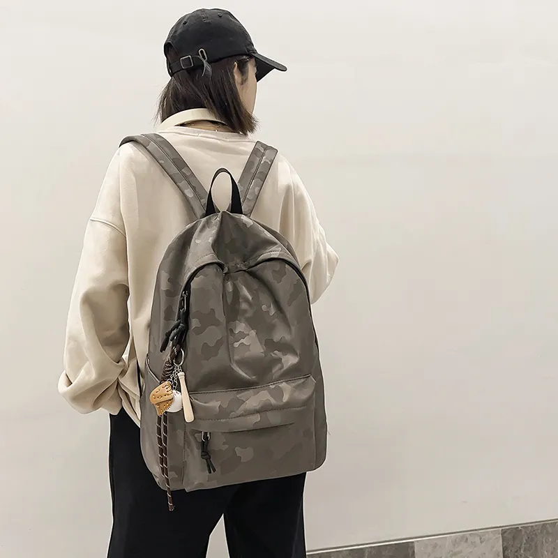 LUVISTRUE Nylon Backpack Regular Unisex Coffee Color/white/blue/black-4