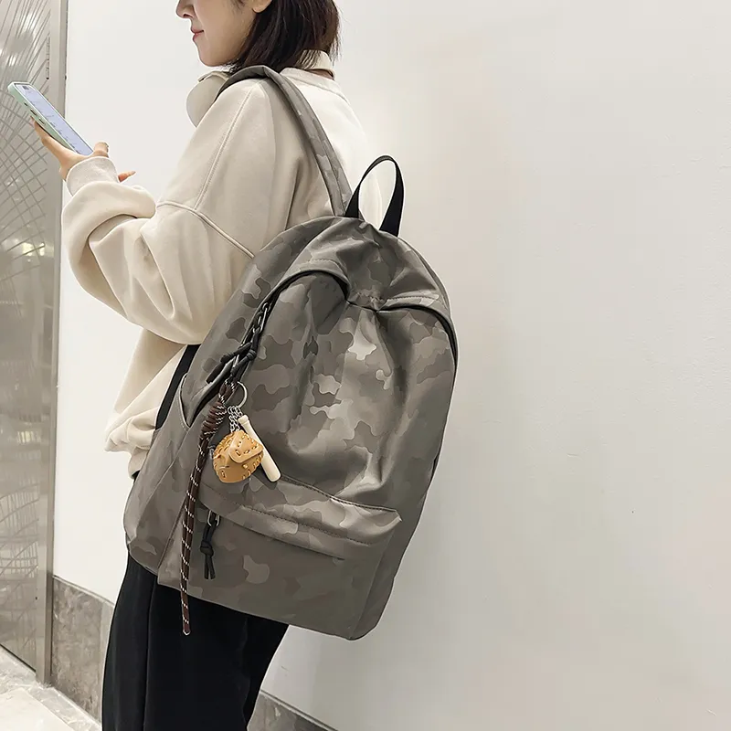 LUVISTRUE Nylon Backpack Regular Unisex Coffee Color/white/blue/black-1