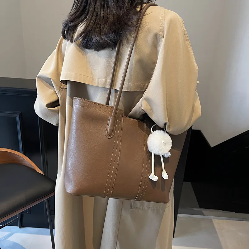 LUVISTRUE PU Tote Bag, Shopping Bag, Handbag, Shoulder Bag Regular Women's Khaki/Black/Coffee/Ecru-5