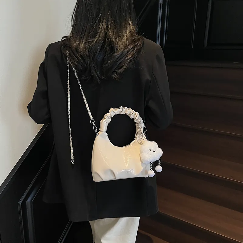 LUVISTRUE PU Shoulder Bag Crossbody Bag Handbag Regular Women's Ecru/Blue/Silver/Black/Pink-3