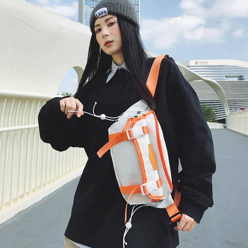 LUVISTRUE Nylon Sling Bag Unisex Gray/Black/Orange/Green/Blue-13