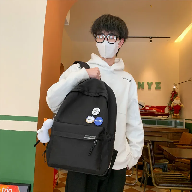 LUVISTRUE Nylon Backpack Unisex Ecru/Black-11