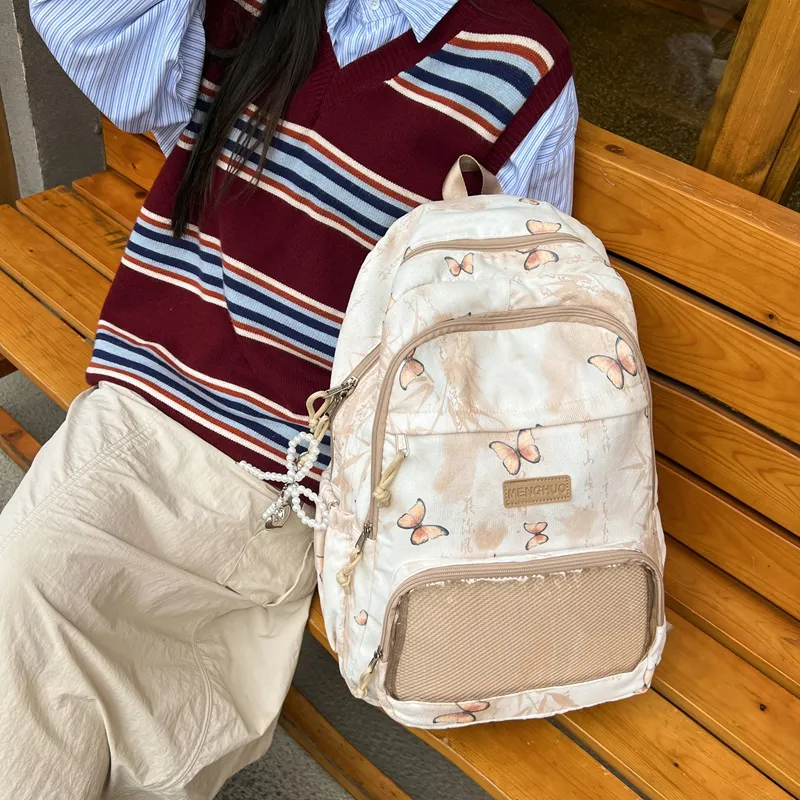 LUVISTRUE Corduroy PVC Blend Backpacks Regular Women's Gray/Green/Khaki/Pink/Yellow/Blue-18