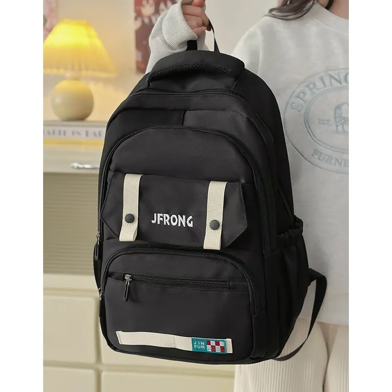 LUVISTRUE Nylon Fabric Backpack And Laptop Bag Regular Unisex Ecru/Black/Red/Khaki-8