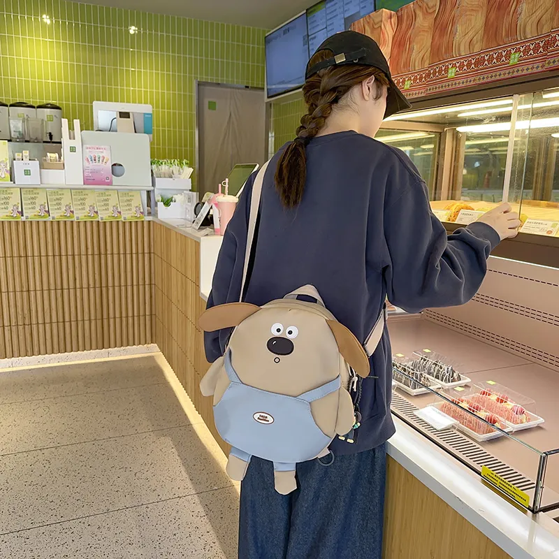 LUVISTRUE Nylon Couple Backpack Crossbody Bag Medium Size Men's White Blue/Khaki Black/Khaki Blue-11