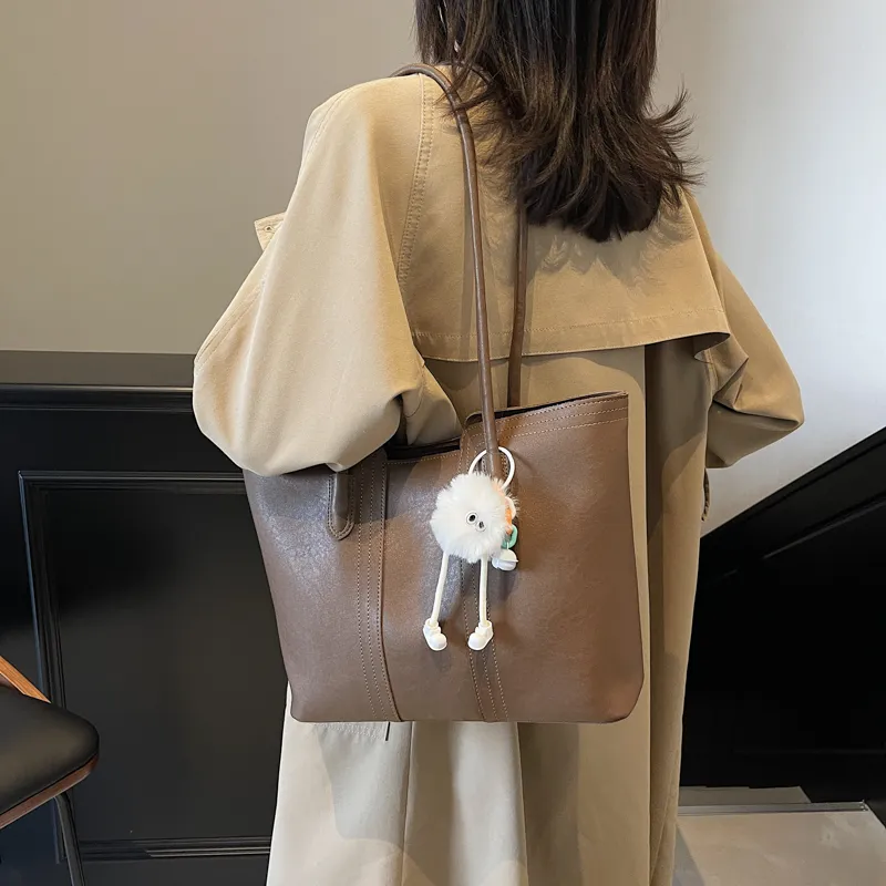 LUVISTRUE PU Tote Bag, Shopping Bag, Handbag, Shoulder Bag Regular Women's Khaki/Black/Coffee/Ecru-1