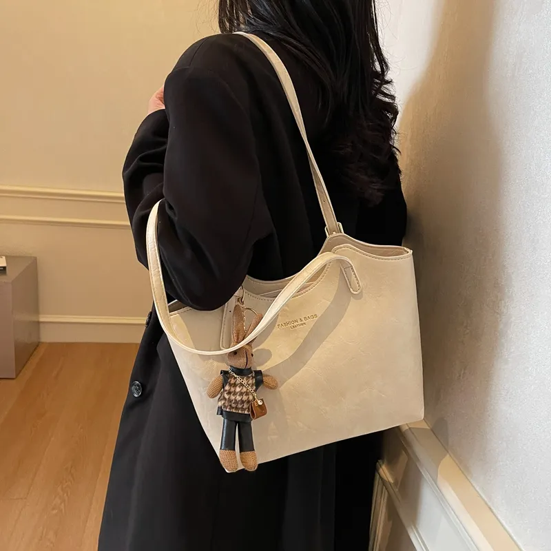 LUVISTRUE PU Tote Bag Shopping Bag Shoulder Bags Regular Women's Coffee/White/Black/Pink-9