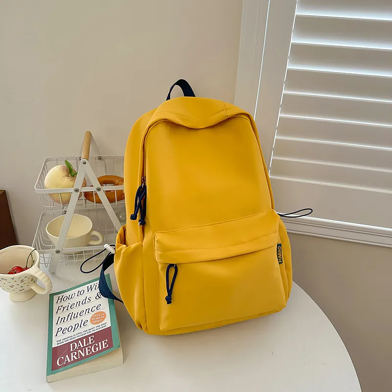LUVISTRUE Nylon Backpack Unisex White/Black/Burgundy/Yellow/Navy Blue-17