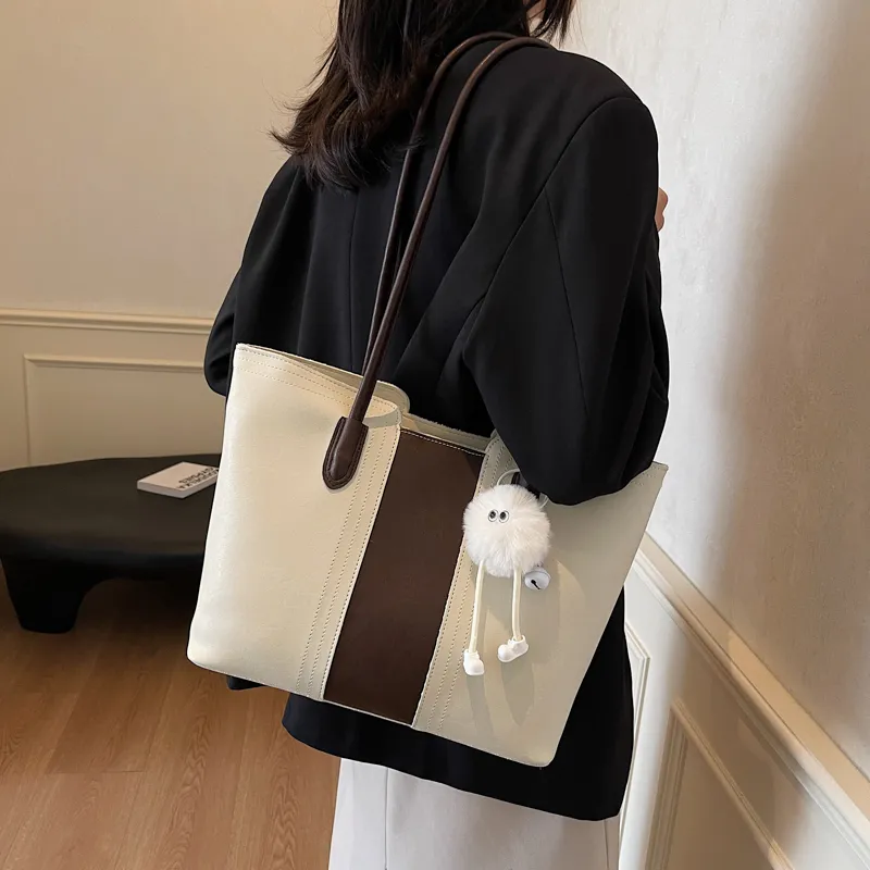 LUVISTRUE PU Tote Bag, Shopping Bag, Handbag, Shoulder Bag Regular Women's Khaki/Black/Coffee/Ecru-22