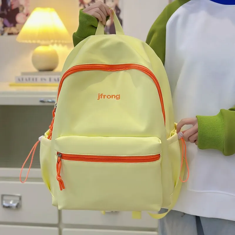 LUVISTRUE Nylon Backpack Unisex White/Black/Yellow/Green/Brown-21