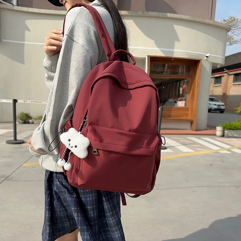 LUVISTRUE Nylon Couple Backpack Regular Men's White/Black/Red/Pink/Green/Khaki-5