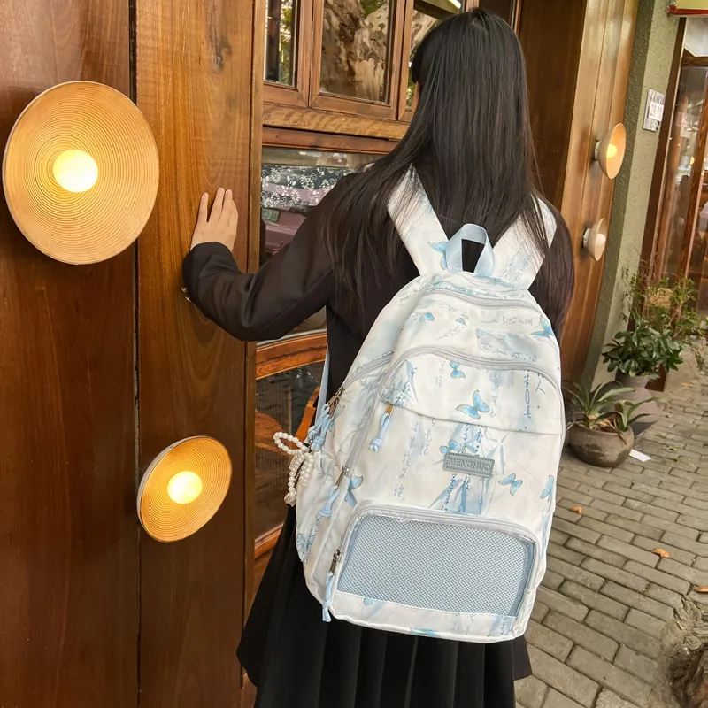 LUVISTRUE Corduroy PVC Blend Backpacks Regular Women's Gray/Green/Khaki/Pink/Yellow/Blue-8