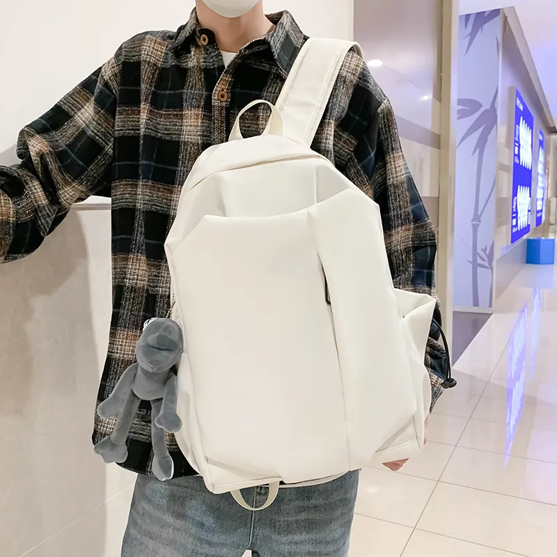 LUVISTRUE Nylon Backpack Regular Unisex Gray/Black/Burgundy/Ecru-26