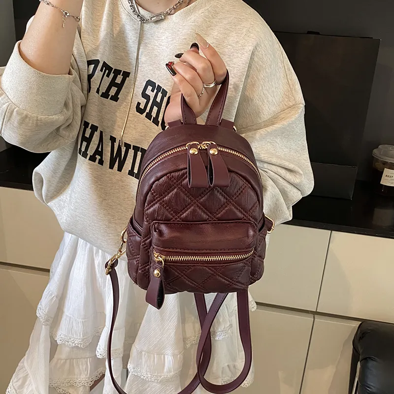 LUVISTRUE PU Backpack Women's Black/Fuchsia/Coffee/Green-7