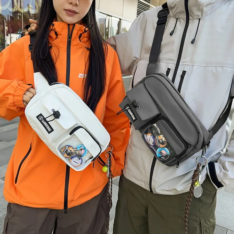 LUVISTRUE Nylon Small Backpack Shoulder Bag Medium Size Unisex Black/White/Gray/Khaki-12