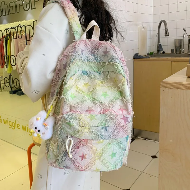 LUVISTRUE Composite Cloth Five Pointed Star Backpack Regular Women's Multicolor-2