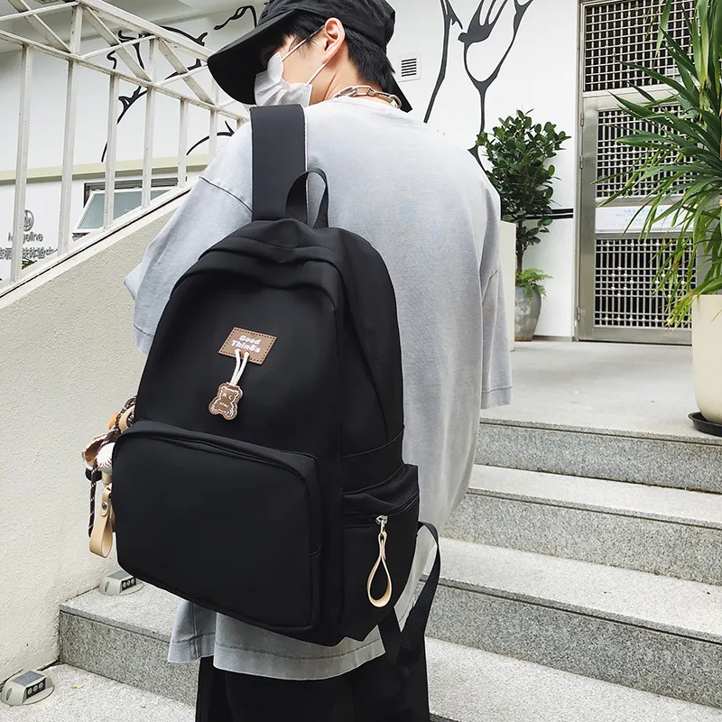 LUVISTRUE Nylon Backpack Unisex White/Black/Khaki/Peacock Blue-8