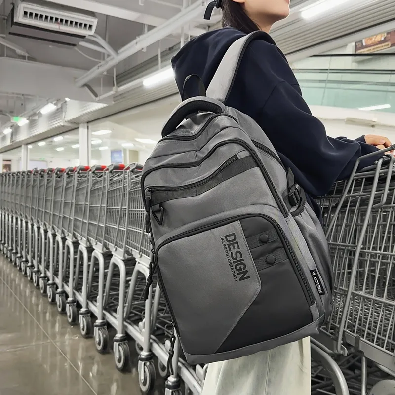 LUVISTRUE Nylon Backpack Regular Unisex Dark Gray/Light Gray/Dark Blue/Dark Green/White/Black-4