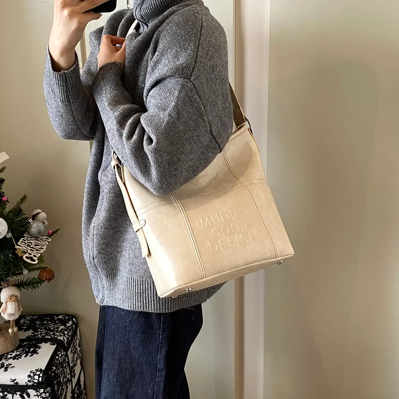 LUVISTRUE Pu Shoulder Bag Tote Crossbody Bag Medium Size Women's Coffee/White Red/Black-9