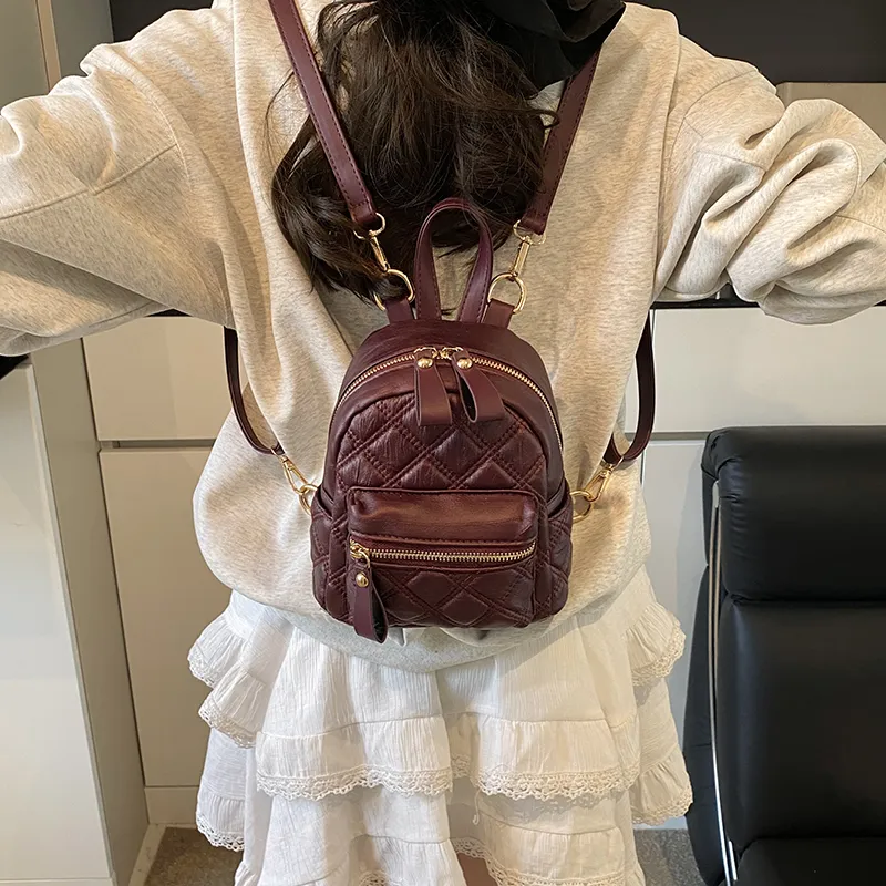 LUVISTRUE PU Backpack Women's Black/Fuchsia/Coffee/Green-10