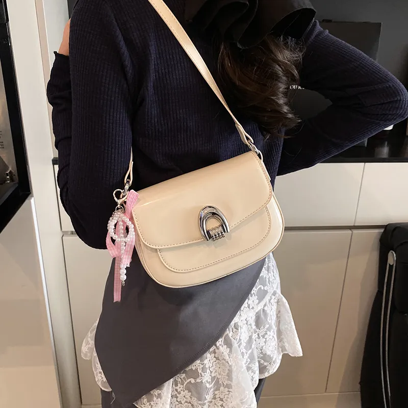 LUVISTRUE PU Saddle Bag Shoulder Bag Crossbody Bag Regular Women's Blue/Ecru/Black/Pink/Yellow-11