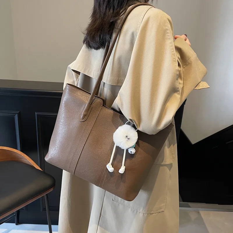 LUVISTRUE PU Tote Bag, Shopping Bag, Handbag, Shoulder Bag Regular Women's Khaki/Black/Coffee/Ecru-6