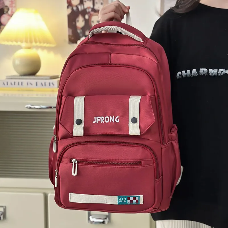 LUVISTRUE Nylon Fabric Backpack And Laptop Bag Regular Unisex Ecru/Black/Red/Khaki-17