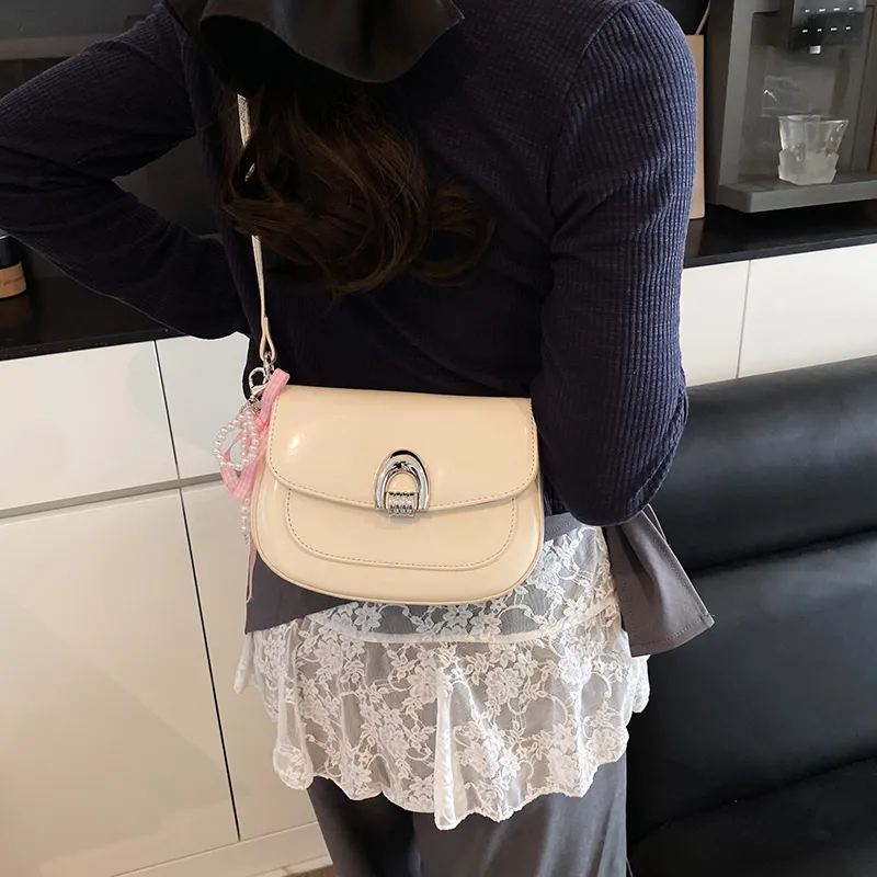 LUVISTRUE PU Saddle Bag Shoulder Bag Crossbody Bag Regular Women's Blue/Ecru/Black/Pink/Yellow-9