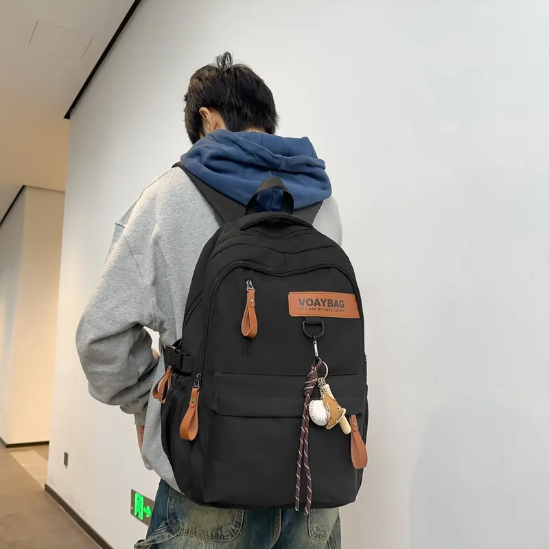 LUVISTRUE Nylon Backpack Regular Unisex White Khaki/Gray Black/Burgundy-19