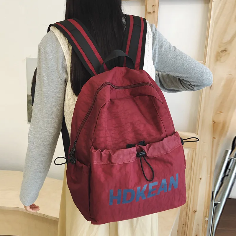 LUVISTRUE Nylon Backpacks Unisex Gray/Red/Khaki/Black-8